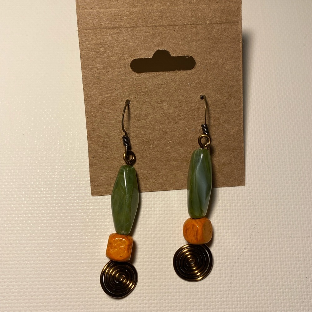 Handmade Wood and Wire Earrings
